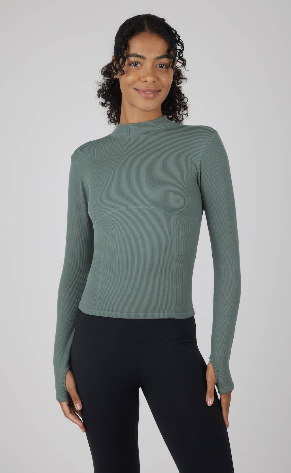 Women's Seamless Long Sleeve with Corset Details